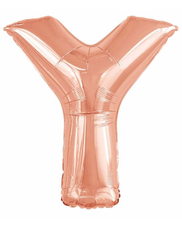 Y Rose Gold Letter Balloon - 34&quot; Foil