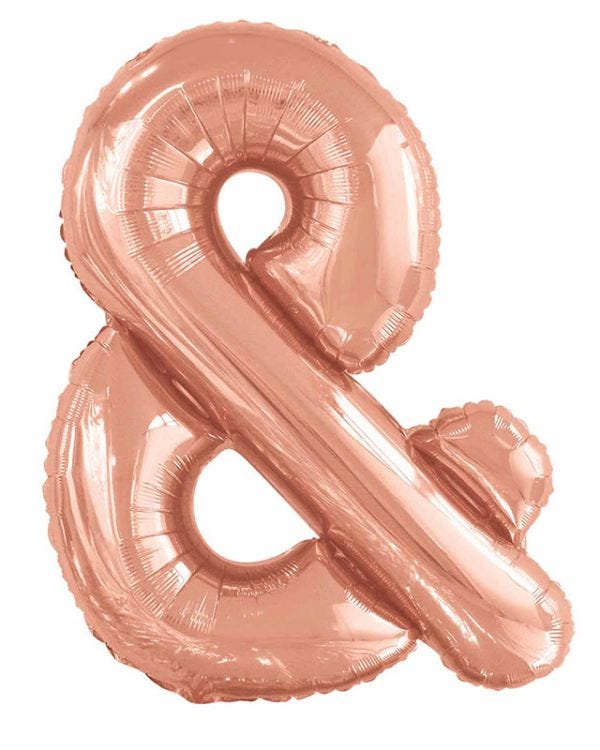 Rose Gold Ampersand Balloon - 34&quot; Foil
