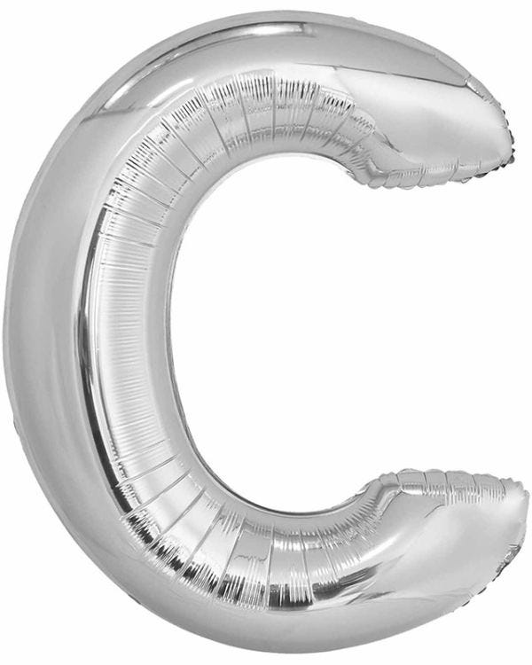 C Silver Letter Balloon - 34&quot; Foil