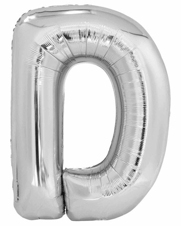 D Silver Letter Balloon - 34&quot; Foil