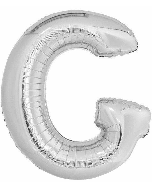 G Silver Letter Balloon - 34&quot; Foil