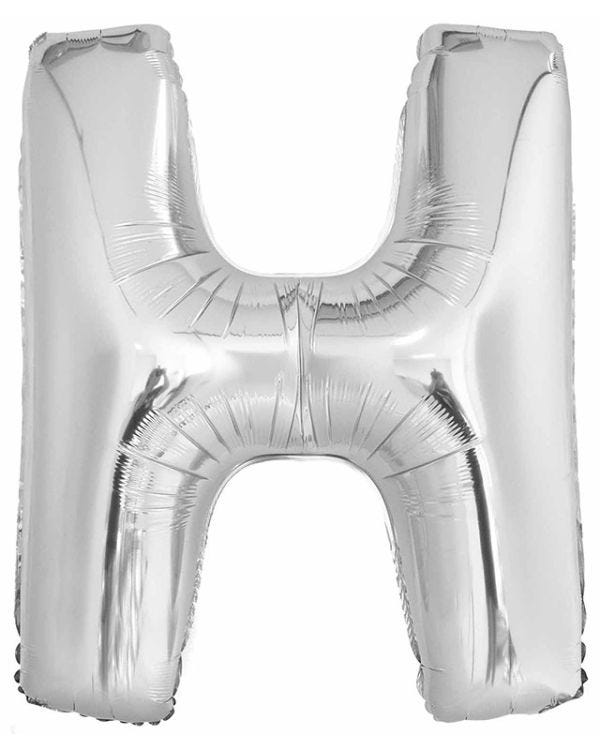 H Silver Letter Balloon - 34&quot; Foil