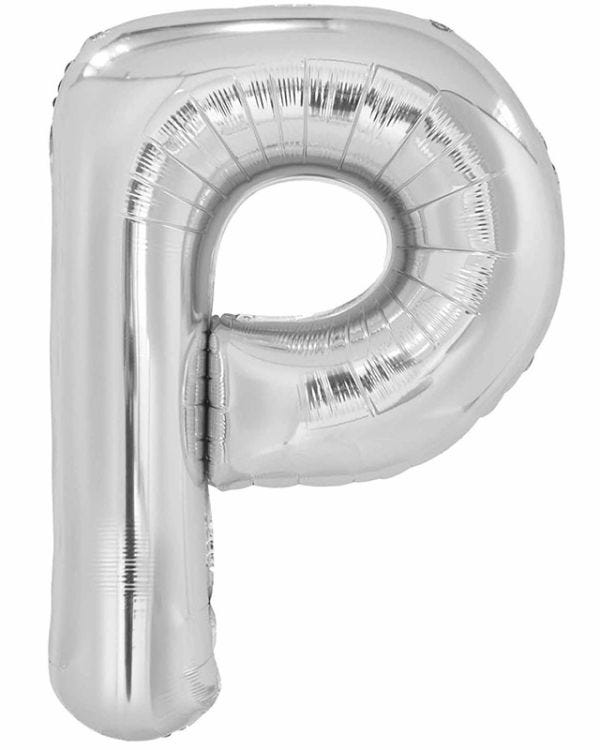 P Silver Letter Balloon - 34&quot; Foil