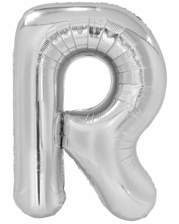R Silver Letter Balloon - 34&quot; Foil