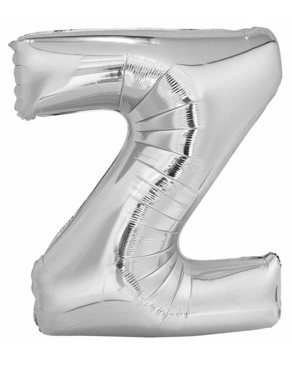 Z Silver Letter Balloon - 34&quot; Foil