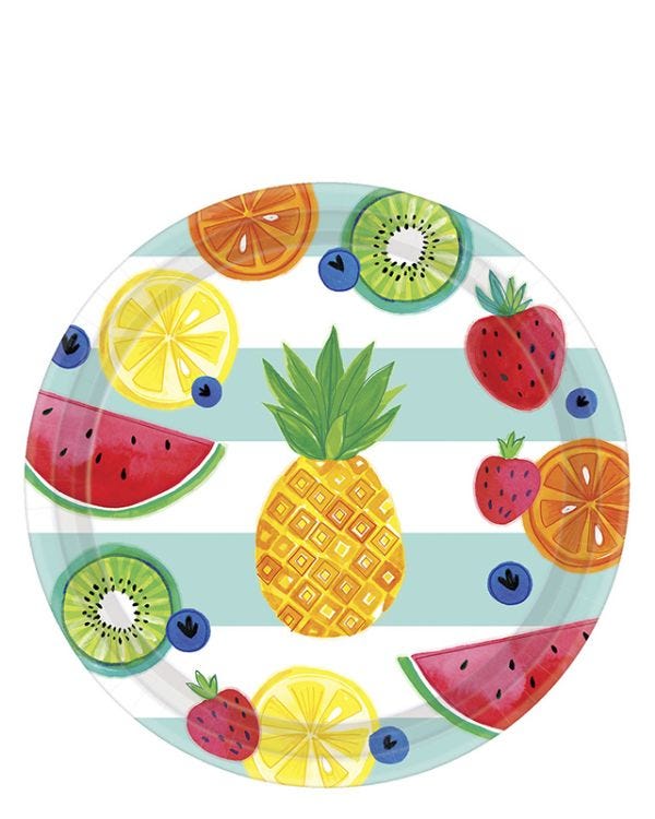 Fruit Salad Plates - 27cm Paper Plates