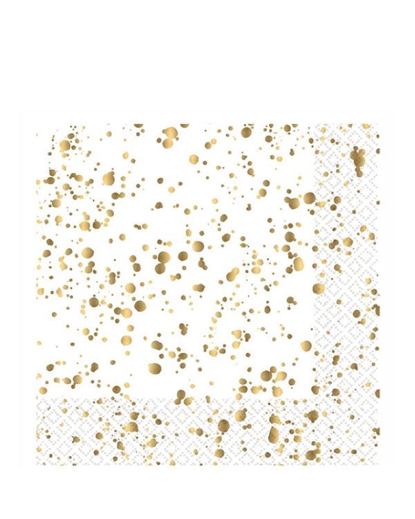 Gold Speckled Paper Napkins 33cm (16pk)