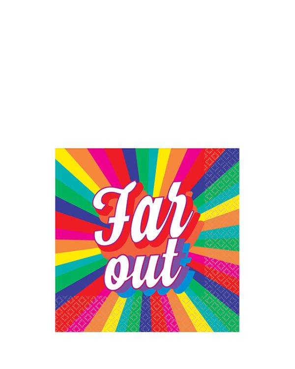 Good Vibes Far Out Beverage Paper Napkins 25cm (16pk)