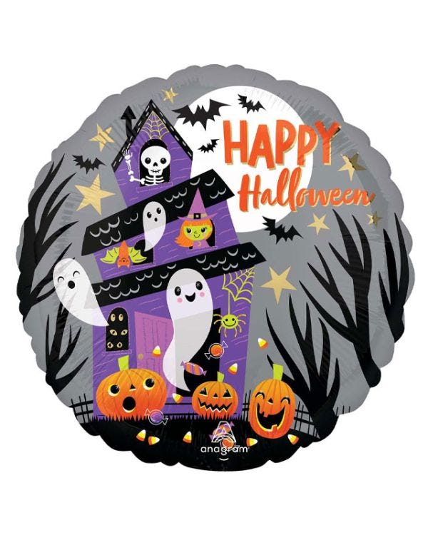 Happy Halloween Haunted House Balloon - 18&quot; Foil