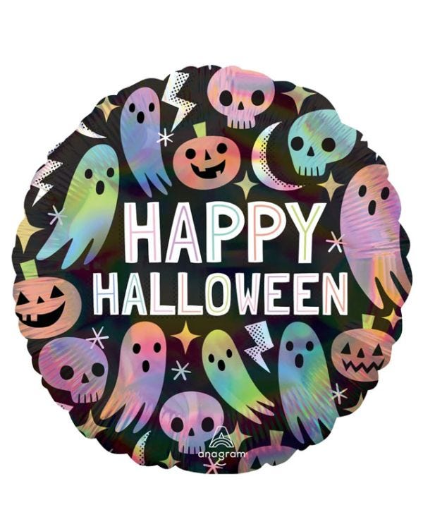 Iridescent Pastel Happy Halloween Balloon - 18&quot; Foil