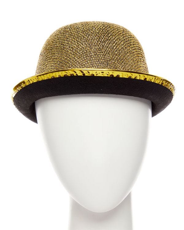Gold Lurex Bowler Hat