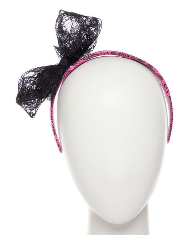 Pink 80s  Lace Headband