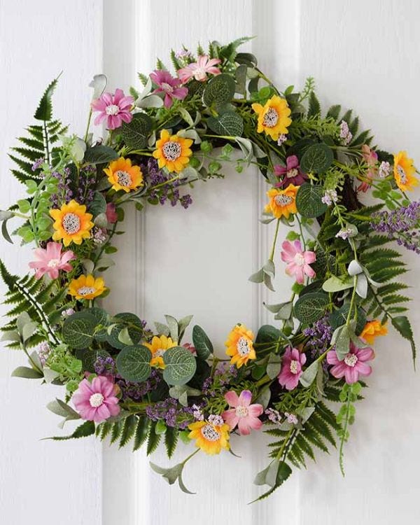 Floral Foliage Spring Wreath - 40cm