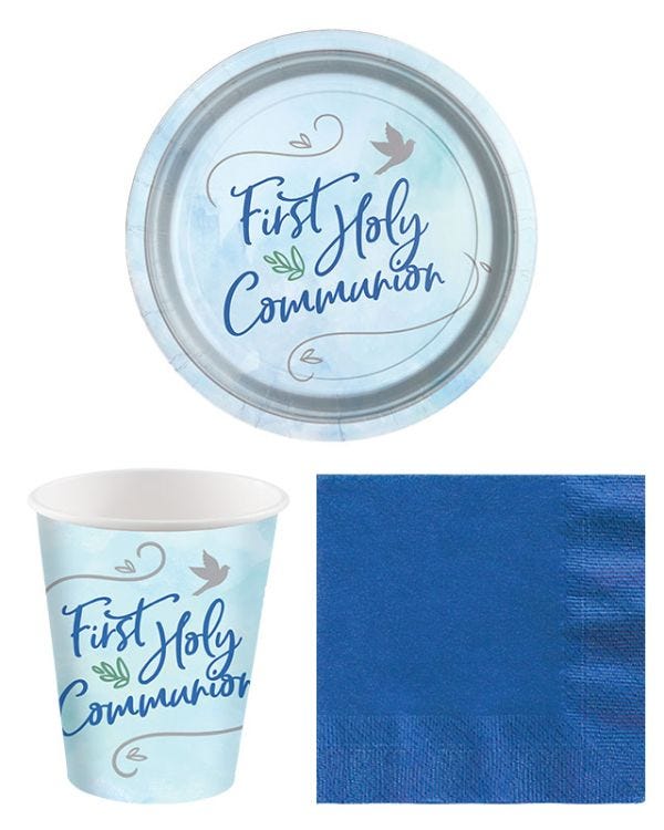 First Holy Communion Blue - Super Value Party Pack for 8