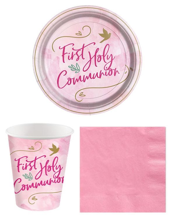 First Holy Commmunion Pink - Super Value Party Pack for 8