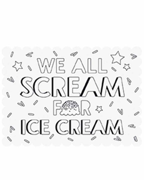 Pastel Ice Cream Paper Coloring Placemats (6pk)