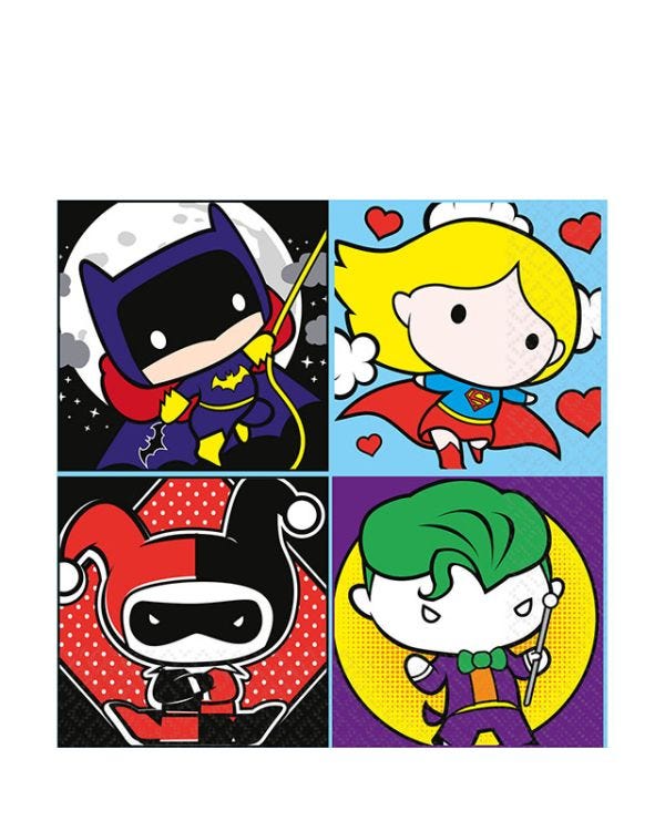Justice League Paper Napkins 33cm (16pk)