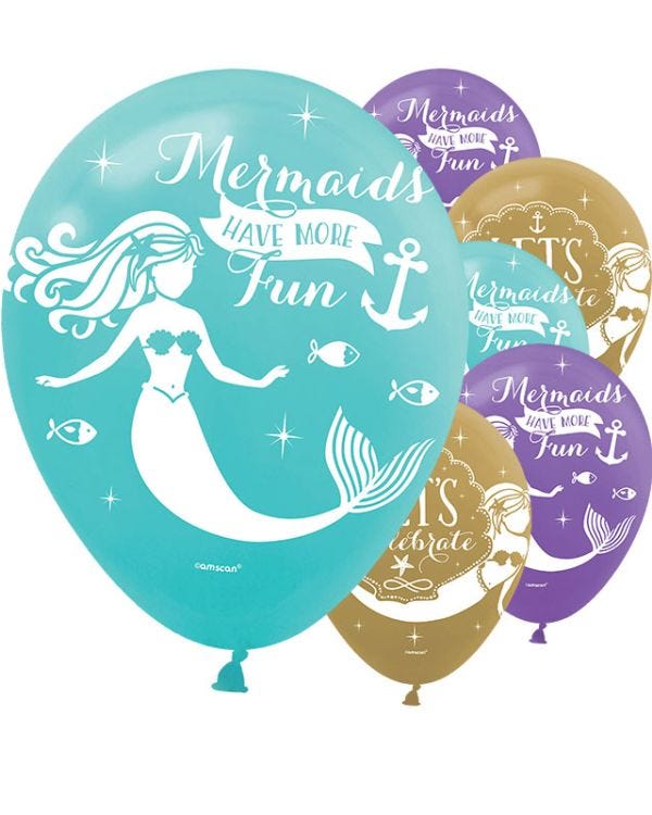 Mermaid Wishes Balloons - 11&quot; Latex (6pk)