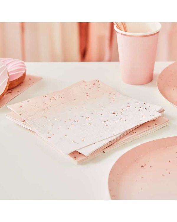 Ombre Rose Gold Paper Napkins - 36cm (16pk)