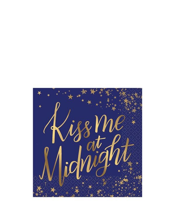 Midnight NYE Beverage Napkins 25cm (16pk)