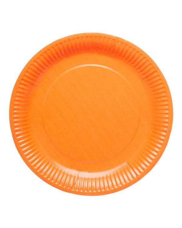 Orange Paper Plates - 23cm (8pk)
