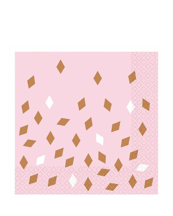 Rose Gold Party Paper Napkins 33cm (16pk)