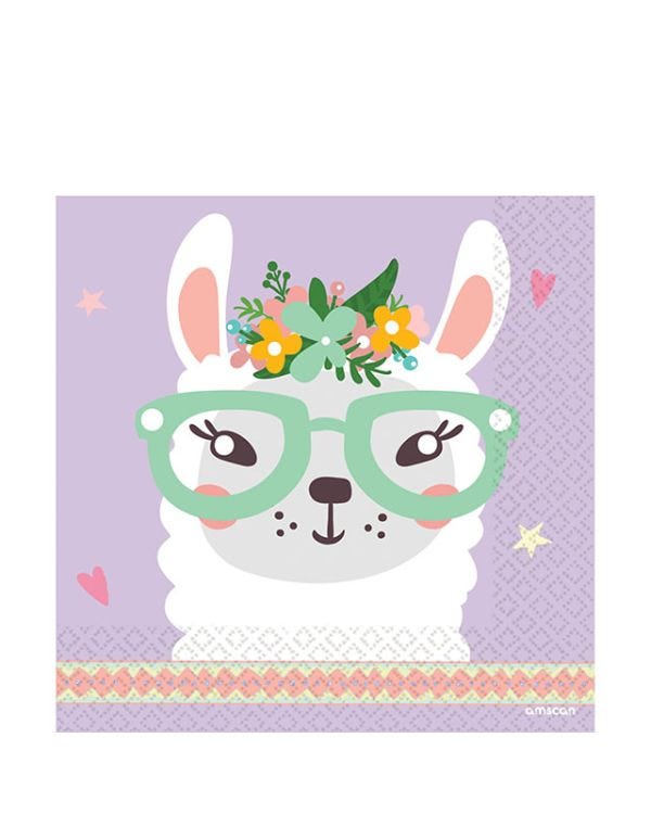 Llama Paper Napkins 33cm (16pk)