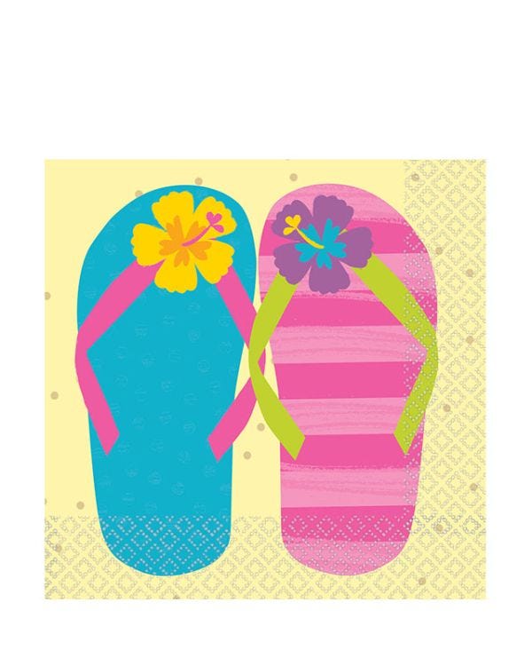 Summer Flip Flops Paper Napkins 33cm (20pk)