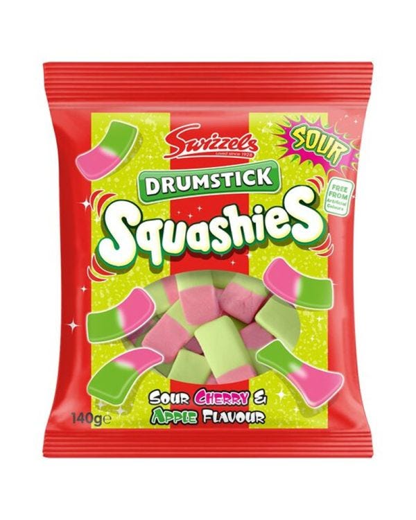 Squashies Drumstick Sour Cherry and Apple - 140g