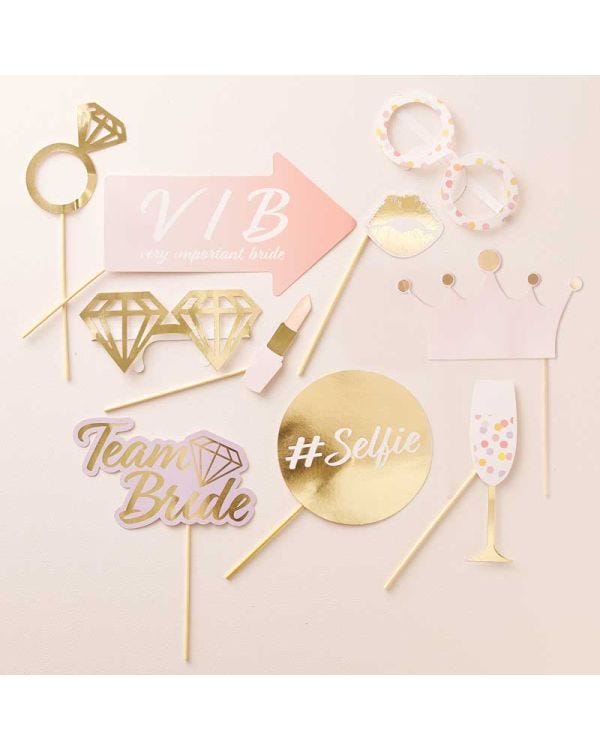 Team Bride Paper Photo Booth Props (10pk)