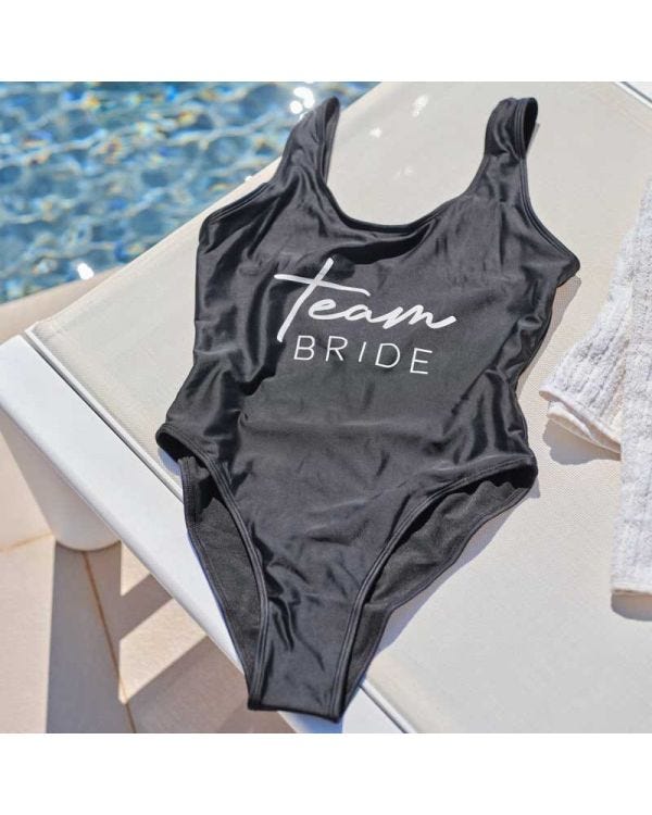 Team Bride Black Swimsuit - Adult Costume