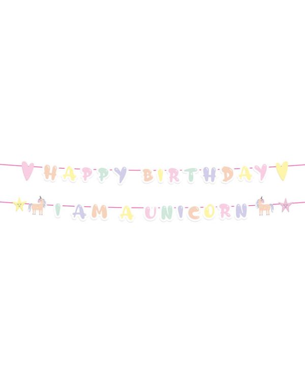 Unicorns &amp; Rainbows Letter Banners - 1.5m (2pk)