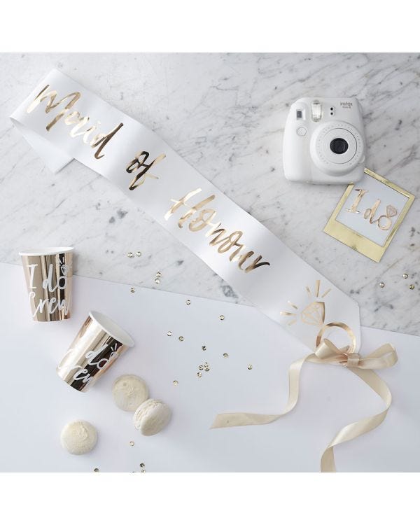 Gold Maid of Honour Paper Sash