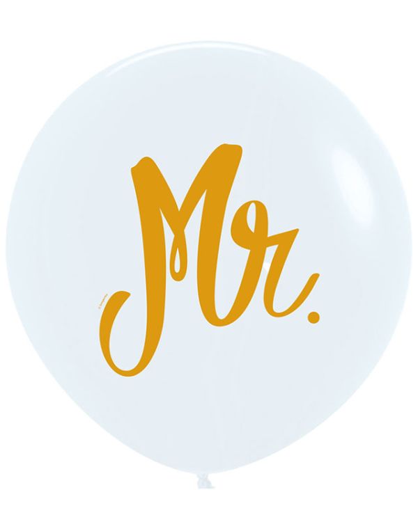 Mr Fashion White Balloons - 24&quot; Latex (3pk)