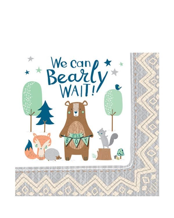 Bear-ly Wait Paper Napkins 33cm (16pk)