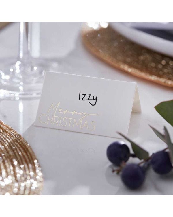 Gold Foil Merry Christmas Place Cards (10pk)