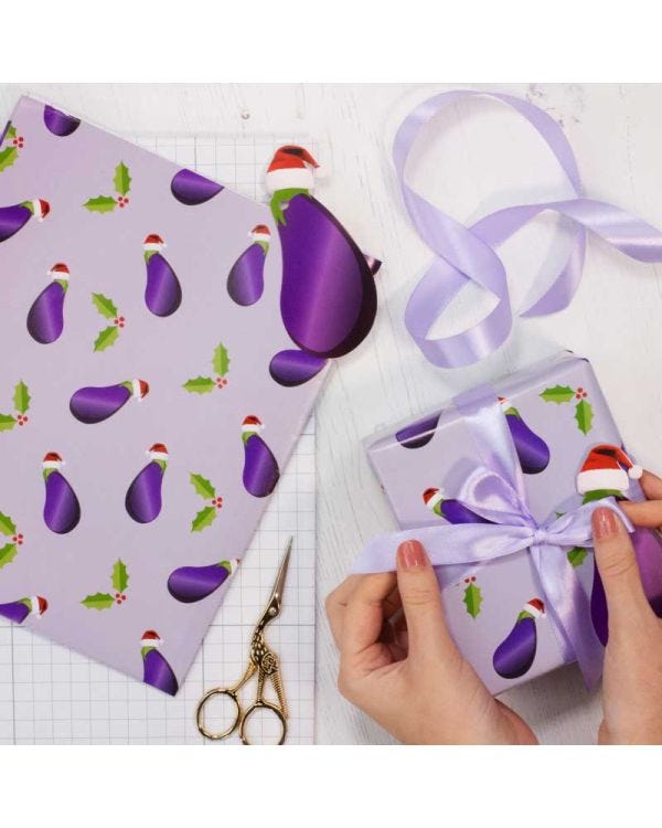 Aubergine Christmas Gift Wrap Kit