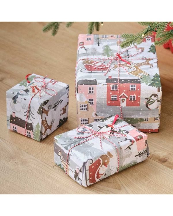 Christmas Scene Wrapping Paper (2 Sheets)