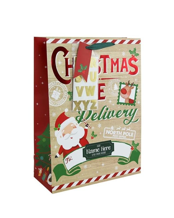 Personalised Christmas Eve Extra Large Gift Bag - 45.5cm x 33cm