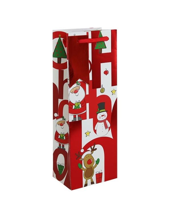 Ho Ho Ho Characters Bottle Bag - 35.5cm x 12.5cm