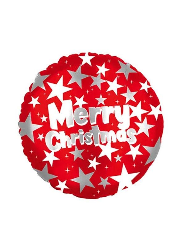 Merry Christmas Stars Balloon - 18&quot; Foil