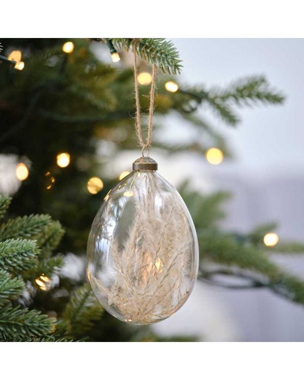 Pampas Bauble Tree Decorations - 14cm (2pk)