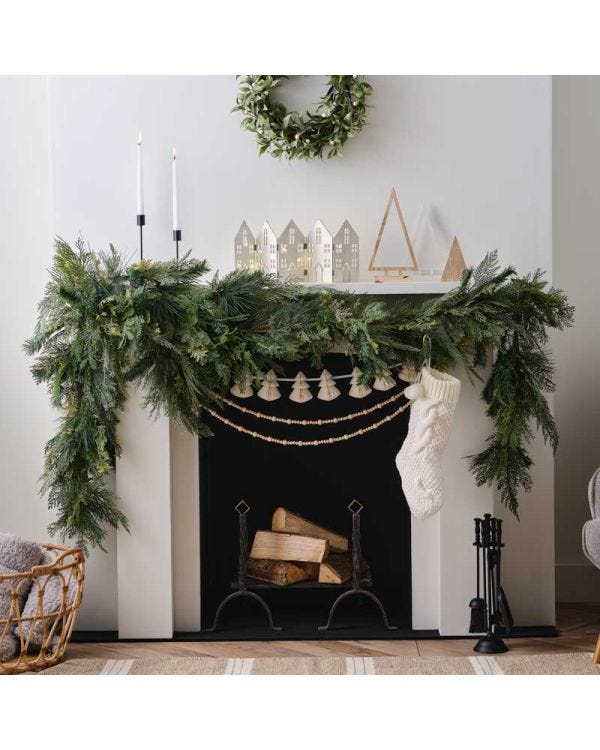 Pine &amp; Cypress Foliage Christmas Garland - 3m