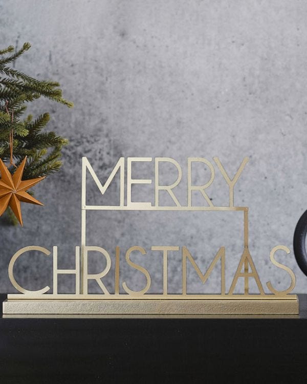 Gold Merry Christmas Sign