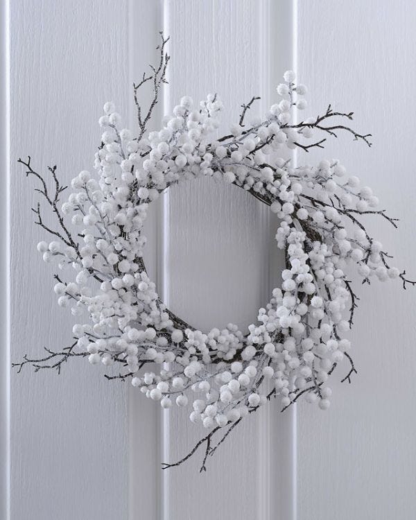 Wreath - White Berries With Twig