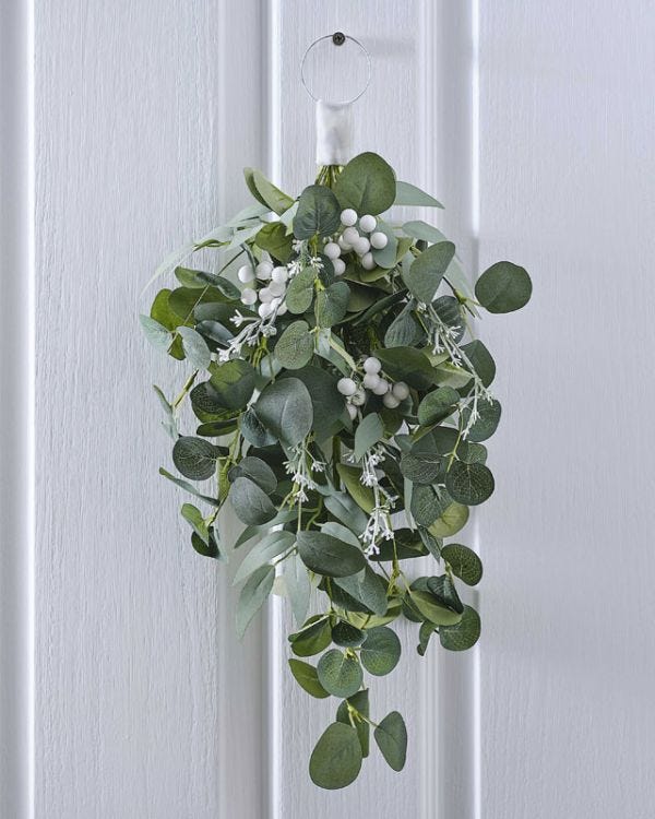 Eucalyptus and White Berry Swag