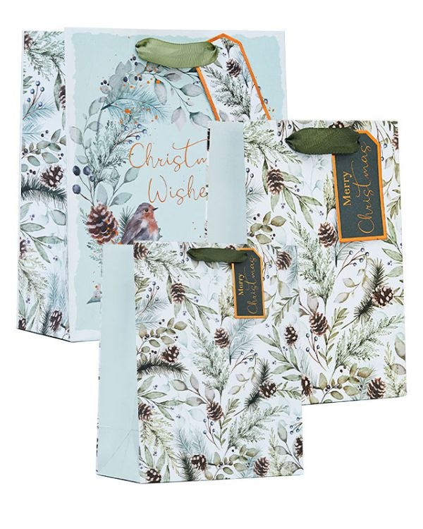 Winter Wishes Mixed Gift Bags (3pk)