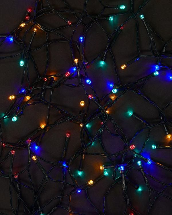 200 Multi Coloured Outdoor LED Lights - Battery Operated
