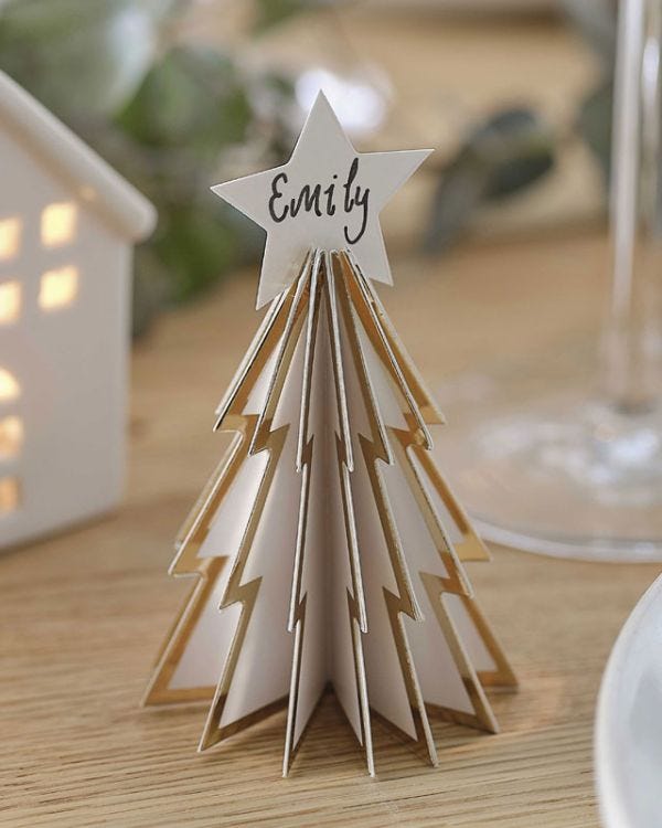 White Honeycomb Tree Place Card Holder