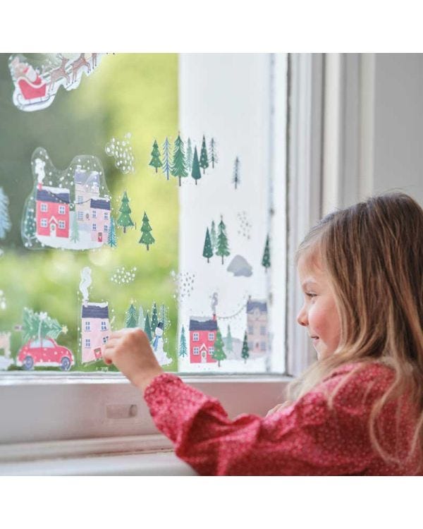 Christmas Scene Window Stickers (2pk)